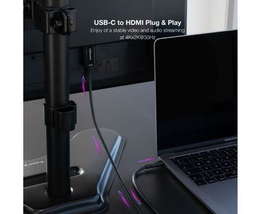 CONVERSOR USB-C A HDMI 1.4 4K 1.8M NEGRO NANOCABLE