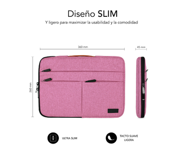 MALETIN AIR PADDING 360 SLEEVE 13.3"14" ROSA SUBBLIM