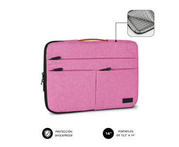 MALETIN AIR PADDING 360 SLEEVE 13.3"14" ROSA SUBBLIM