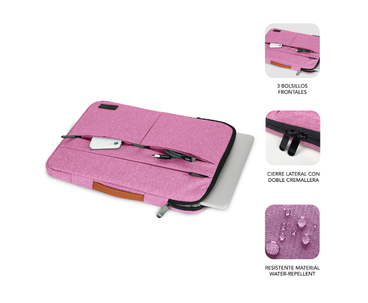 MALETIN AIR PADDING 360 SLEEVE 13.3"14" ROSA SUBBLIM