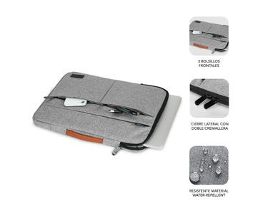 MALETIN AIR PADDING 360 SLEEVE 13.3"14" GRIS SUBBLIM
