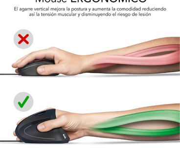 RATON OPTICO DUAL GLIDE VERTICAL ERGO NEGRO SUBBLIM