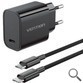CARGADOR PARED 30W USB-C + CABLE USB-C NEGRO VENTION